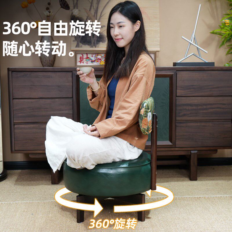 可旋转软包沙发椅家用靠背矮凳客厅小板凳儿童圆坐椅换鞋凳茶几凳
