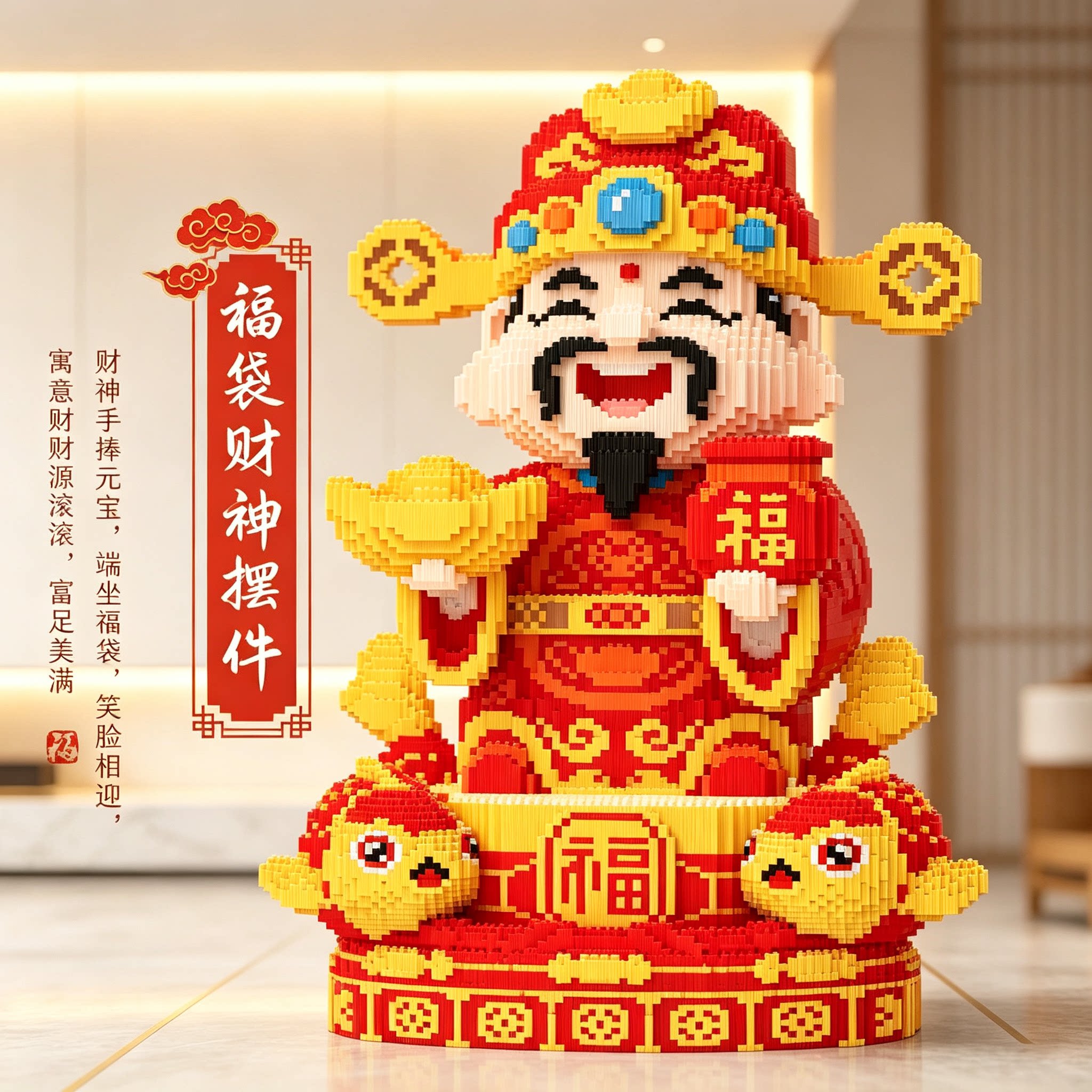 2026年新款财神积木高难度拼装图片