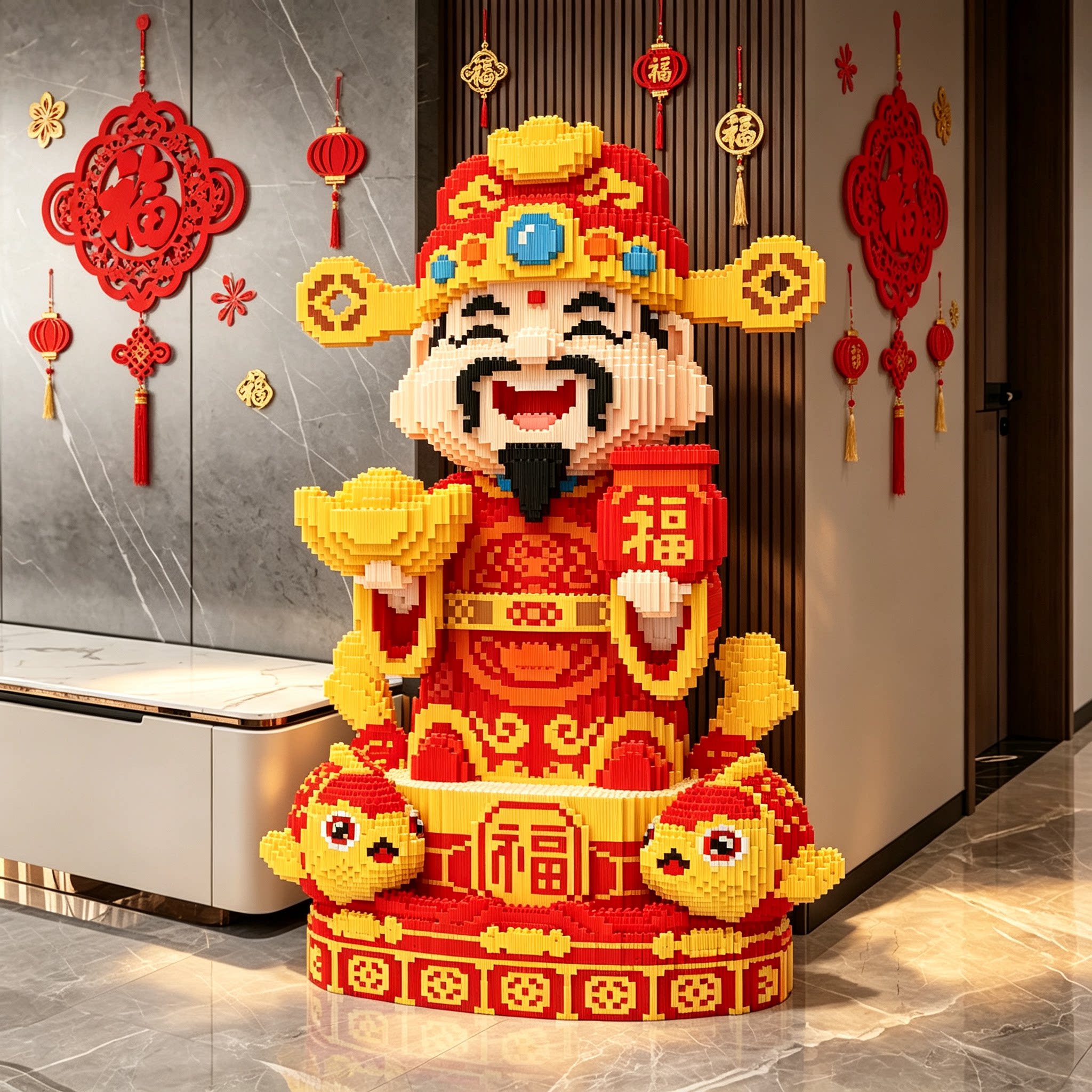 2026年新款财神积木高难度拼装图片