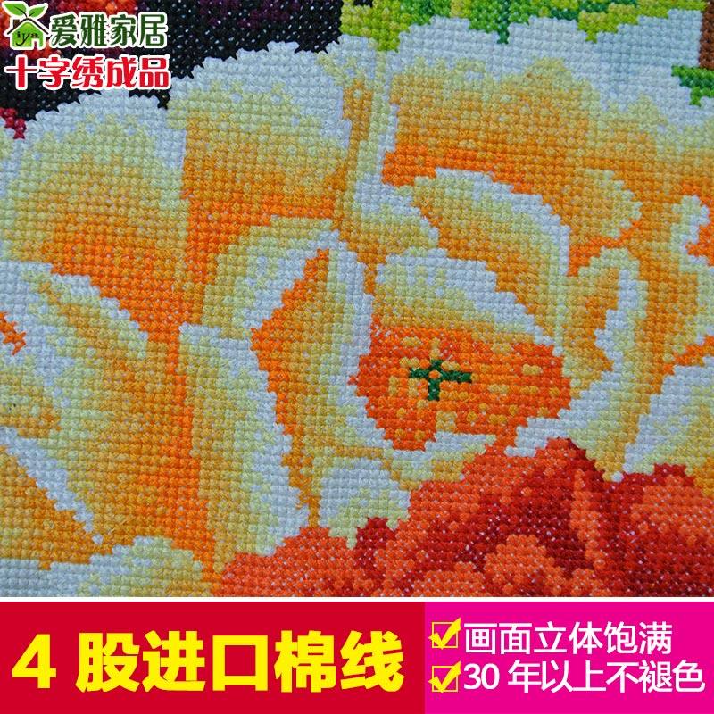 2021新款线绣八马八骏图十字绣成品机绣客厅马到成功已绣好的出售