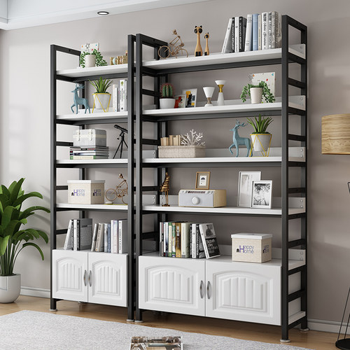 书架落地储物架子儿童收纳架简易钢木货架家用靠墙书柜铁艺置物架