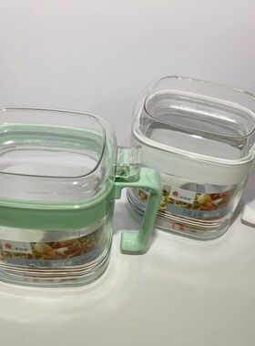 美特家厨房用品烧烤调料罐玻璃调料盒透明盐盒调味罐带勺子佐料盒