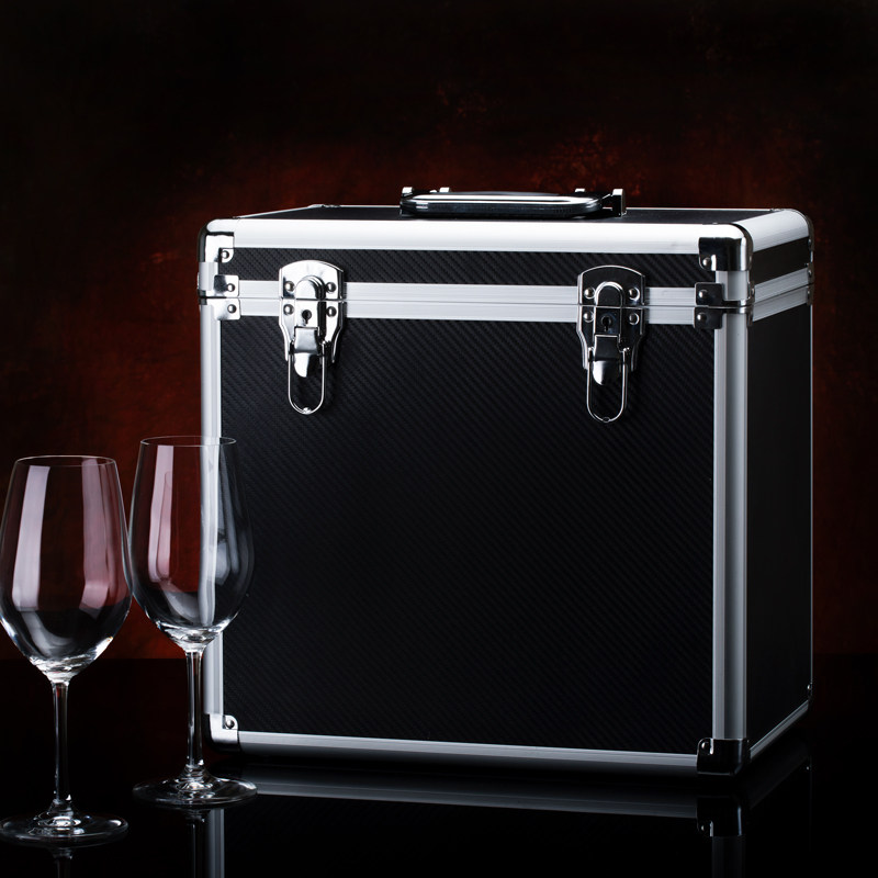 户外便携创意红酒杯箱手提车载高脚杯红酒杯红酒箱子家用酒具收纳