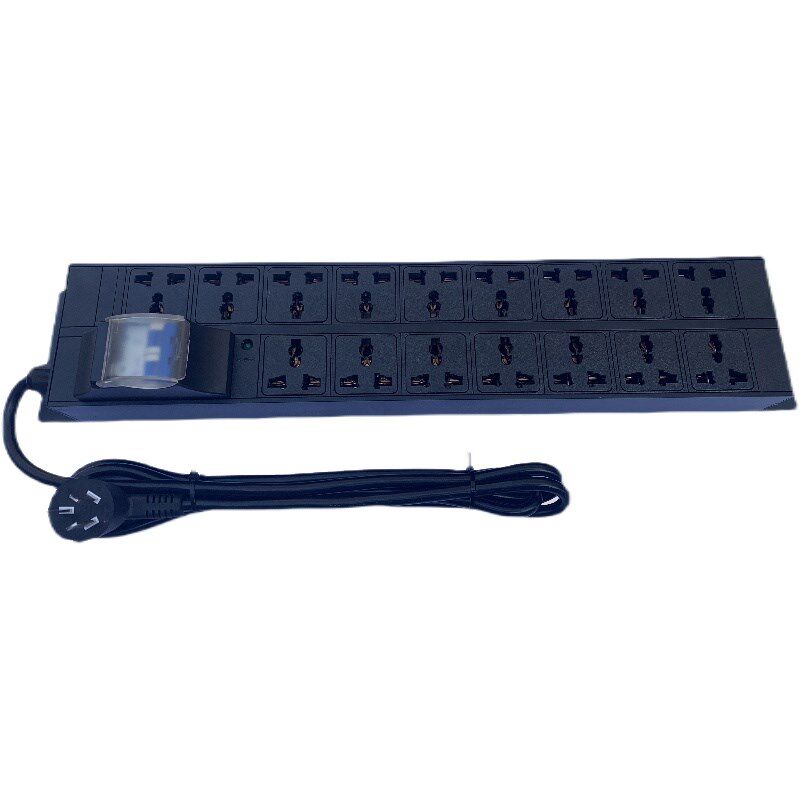 电管佳机柜PDU12/16/20/24位1016A4000W双排空开插座家用拖插线板