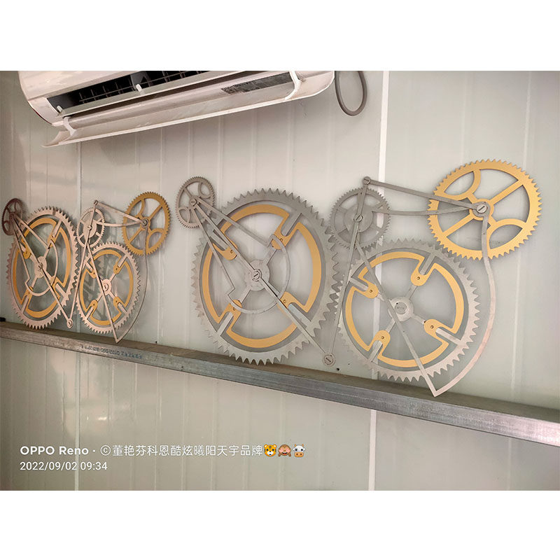 工业风铁艺机械不锈钢齿轮壁饰墙壁壁挂墙饰酒吧餐厅装饰品定制
