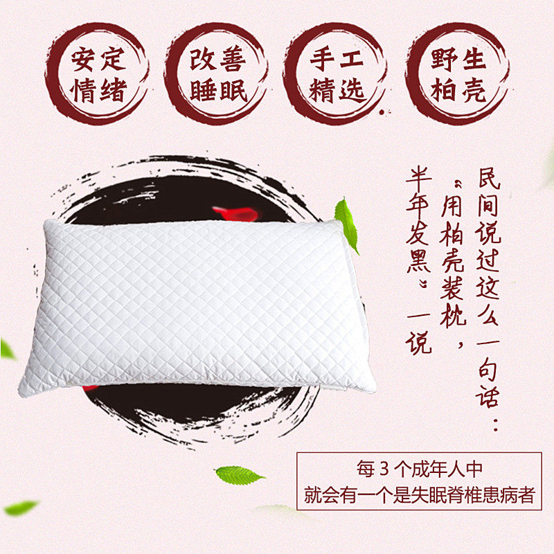 柏壳子枕头单人助睡眠柏壳籽白发功能枕/保健枕/养生