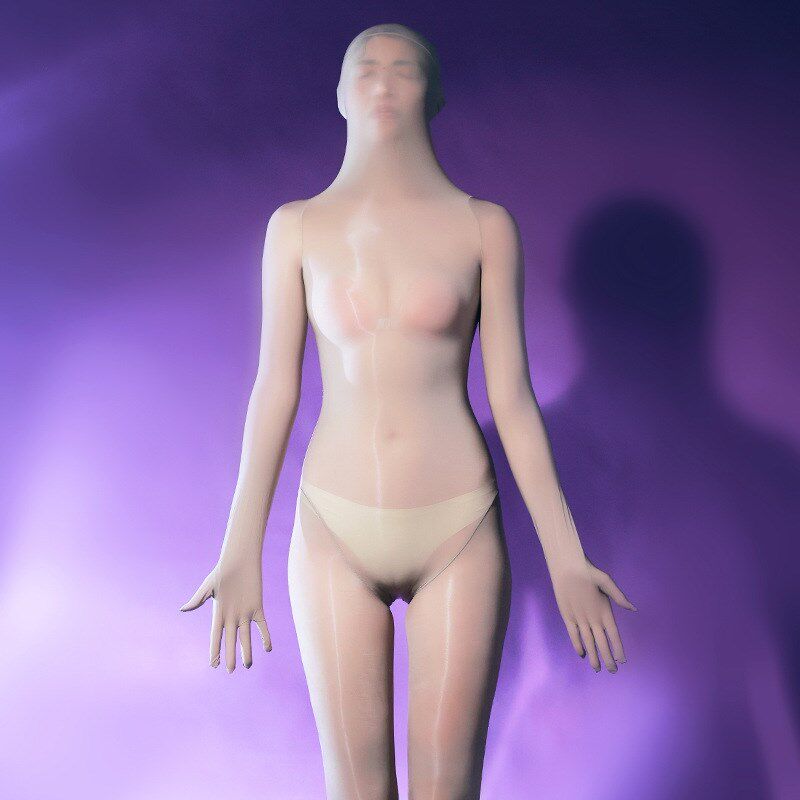 带头套面罩超薄连身袜女五指手套油亮连体袜胸无缝裆男士全身丝袜