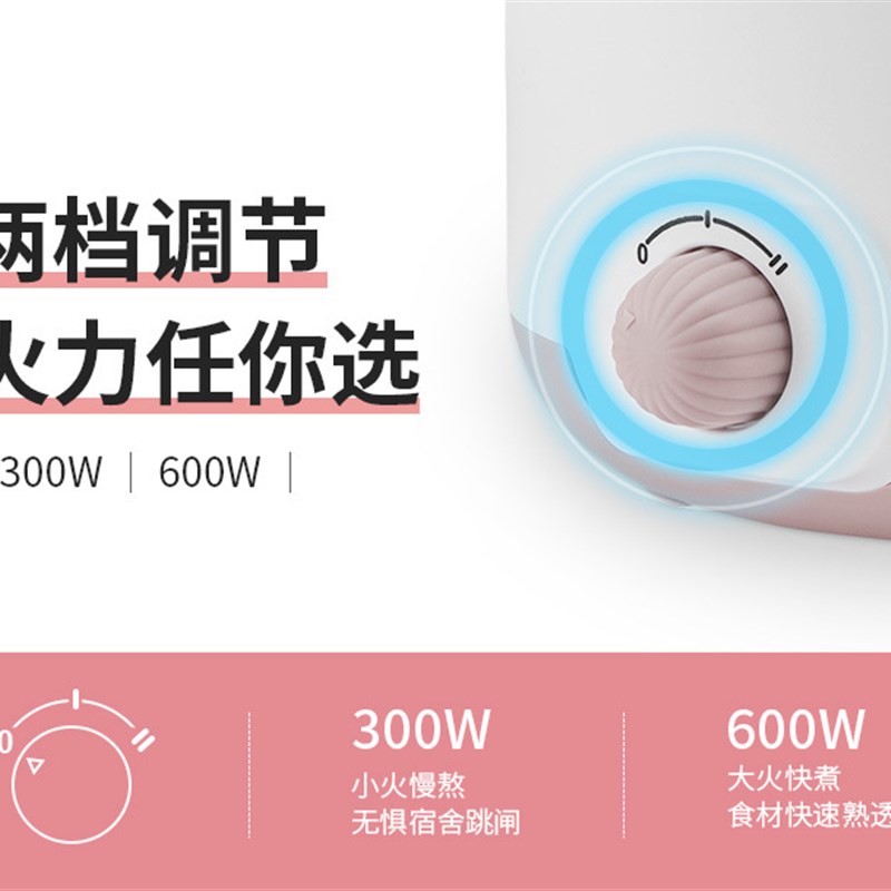 便携多功能电煮锅小功率1.2L1.5L1.8L煮面锅迷你不锈钢电蒸锅