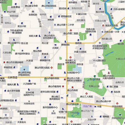 2024新款唐山市城区地图办公室挂图高清防水墙壁装饰实物推荐定制