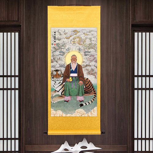 孙思邈画像挂画孙真人药王神像名医养生中医馆装裱装饰客厅卷轴画