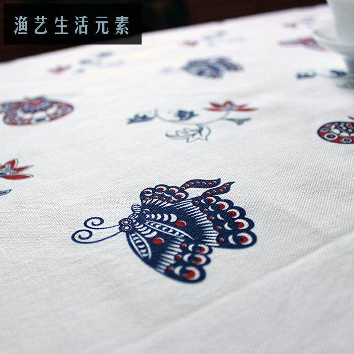 冰箱洗衣机空调家电盖巾沙发盖布 餐桌布书桌柜子茶几布 中式蝴蝶