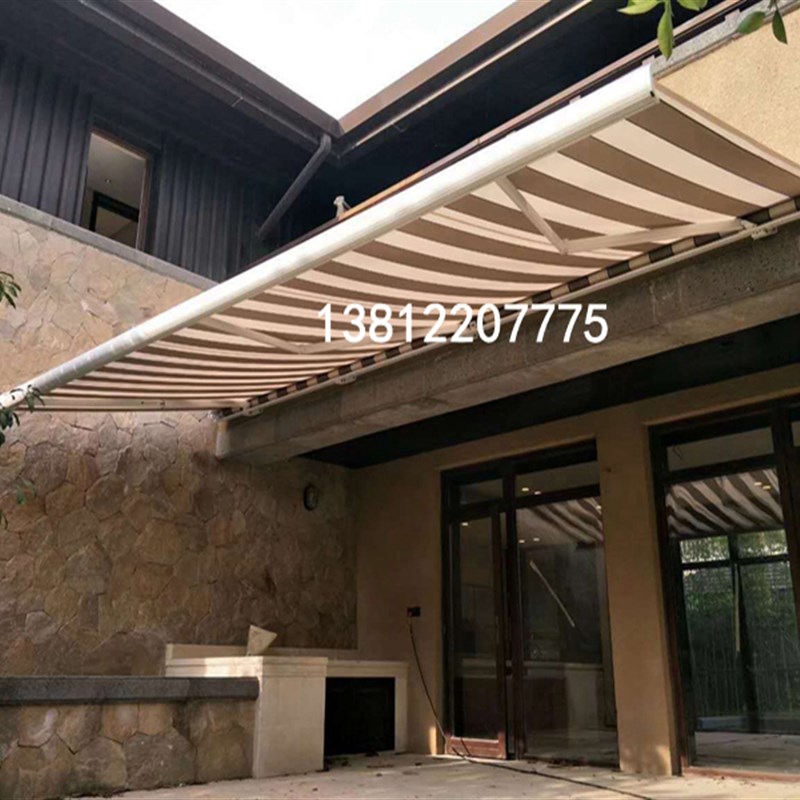 全盒式伸缩遮阳蓬豪华智能电动手动遮阳棚阳台露台大门口车库雨棚
