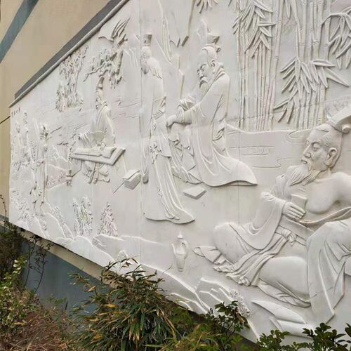 石雕汉白玉浮雕青石影壁墙壁画庭院户外屏风室内挂画公园镂空装饰
