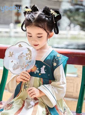 女童汉服春季一岁宝宝古风长袖连衣裙春秋小女孩春装儿童春款唐装