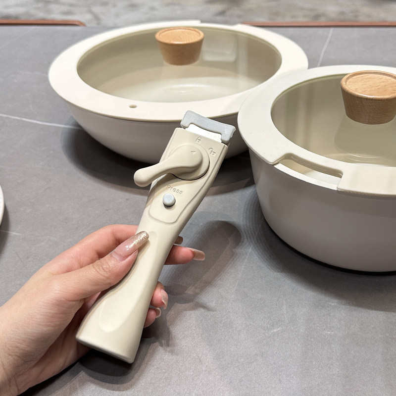 可拆卸手柄锅炒锅不粘锅把手套装煎锅锅具家用平底锅麦饭石小奶锅
