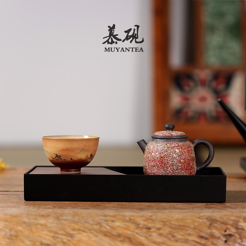 慕砚陶瓷手绘主人单杯柴烧创意茶具日式茶盏纯手工功夫茶杯品茗杯