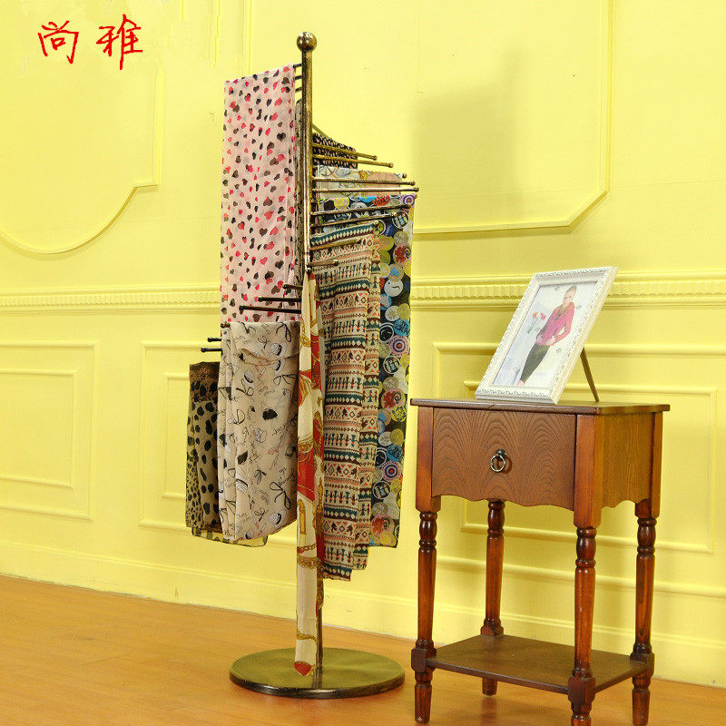 铁艺围巾架子 落地式丝巾展示架 挂毛巾丝袜货架多功能架包邮