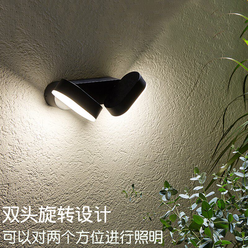户外灯照明双头射灯庭院灯别墅花园阳台露台室外防雨外墙户外壁灯