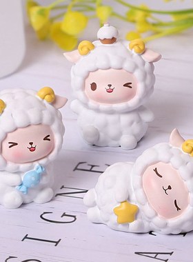 可爱喜羊羊卡通公仔摆件小羊创意车内摆设蛋糕装饰品儿童生日礼物