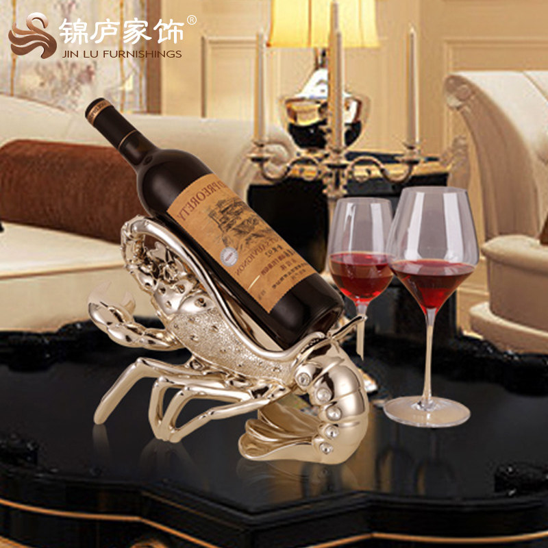 龙虾红酒架摆件高级感小众斜放架托客厅酒柜软装饰品乔迁新房礼物