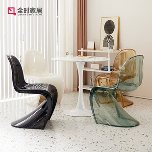 简约创意亚克力透明椅子塑料水晶椅加厚家用餐桌椅北欧潘东椅网红