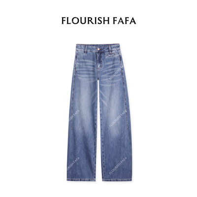 FLOURISH FAFA【落叶】无弹夏季侧无缝设计感弯刀牛仔裤365