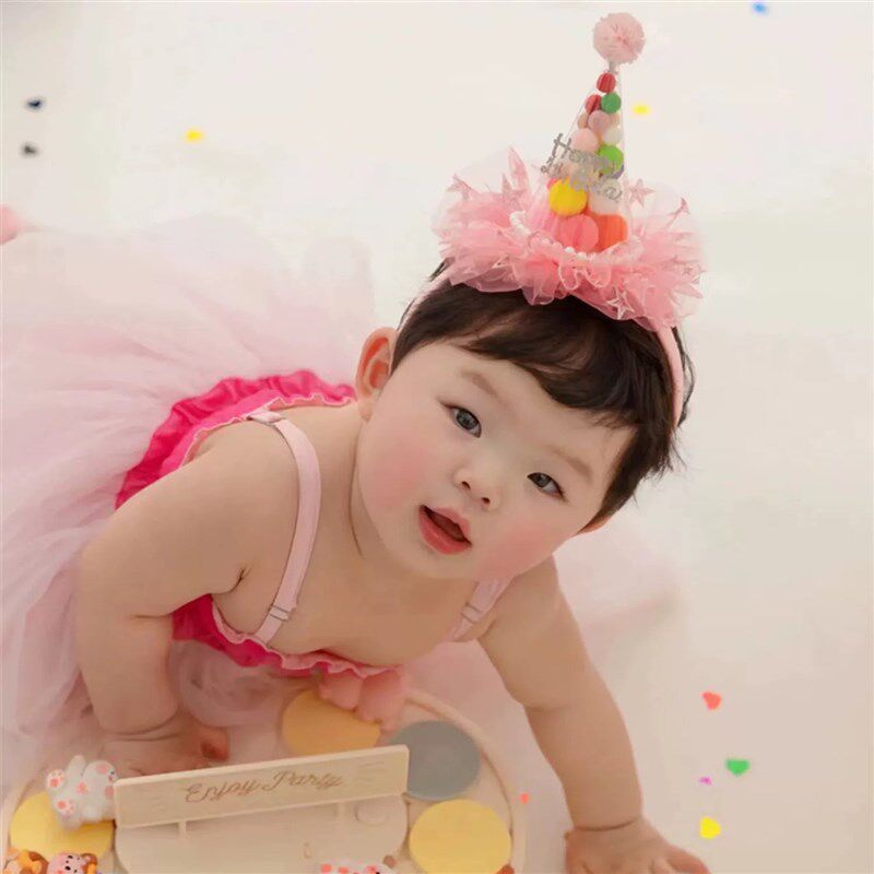 皇冠头饰儿童女童带钻发箍发夹宝宝周岁生日婴儿发饰女孩头箍头纱