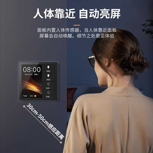 PTX平头熊X1智能中控屏幕开关4英寸iot高清场景86触摸全面屏开关