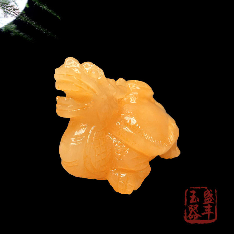 米黄玉龙龟摆件天然黄玉石招财子母龟客厅玄关办公室装饰开业礼品