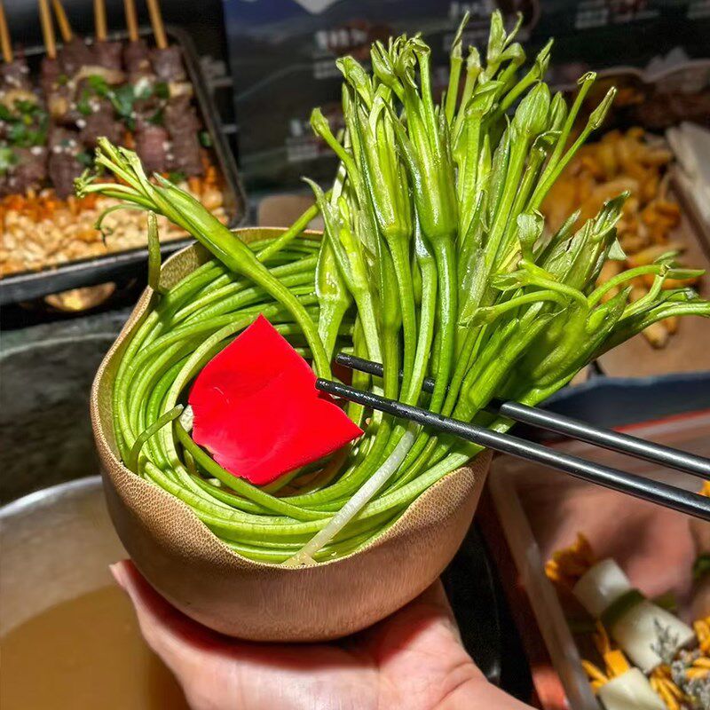 创意特色个性火锅店蔬菜餐具竹雕荷叶形碗新中式点心竹子碗竹根碗