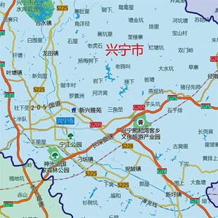 2024新款梅州市行政地图贴图办公室挂图高清防水装饰画