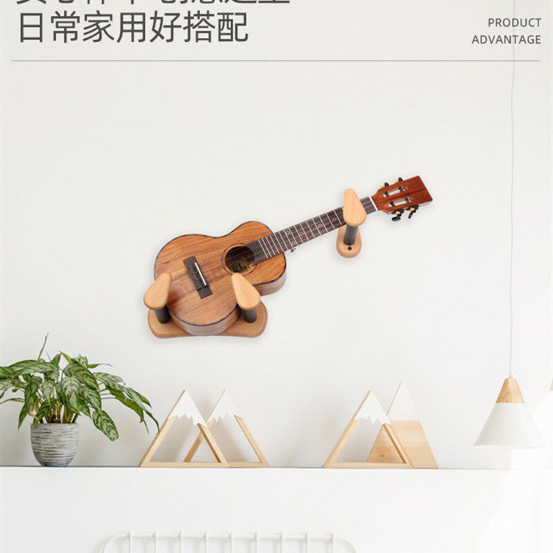 创意无头电吉他挂架电贝司斜挂支架木吉他墙壁展示架可测湿度