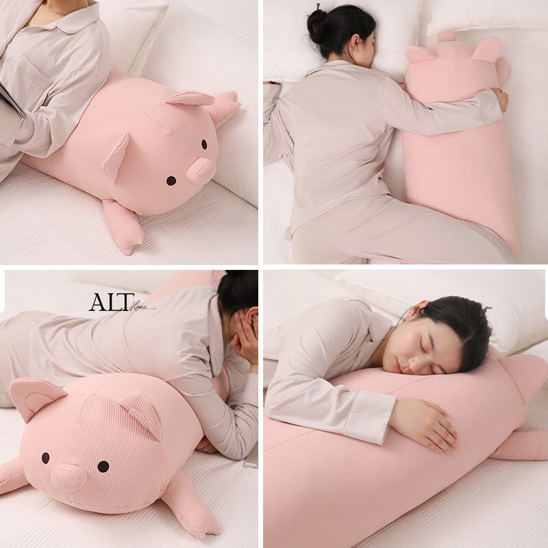 睡觉抱枕夹腿女生专用猪猪玩偶公仔床上长条枕可拆洗侧睡枕男生款