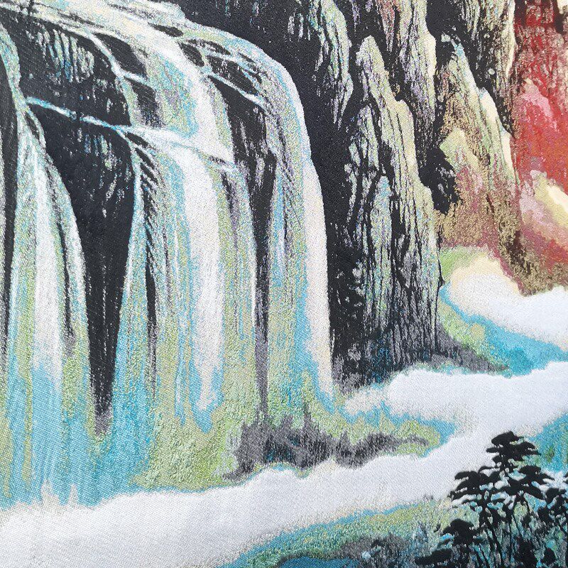 蜀锦卷轴挂画旭日东升客厅办公室装饰画工艺品中国特色礼物送老外