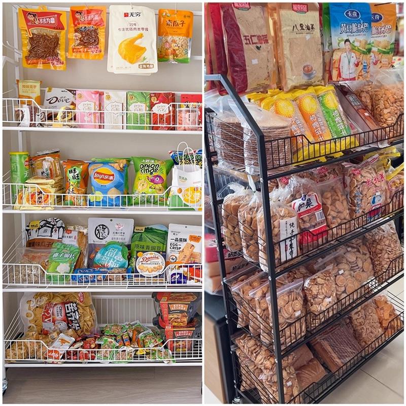 落地多层置物架移动小推车零食饮料玩具收纳超市货架展示架便利店