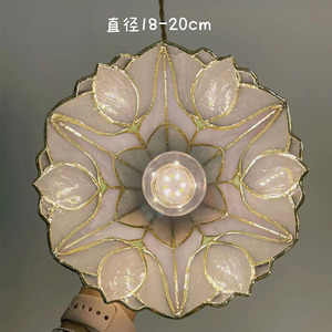 法式中古手工清雅琉璃彩色玻璃小吊灯美式餐厅吧台床头橱窗卧室