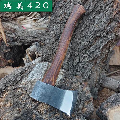 锻打斧头野营斧头户外露营砍伐斧子劈柴斧消防剁骨1055钢全钢锻打