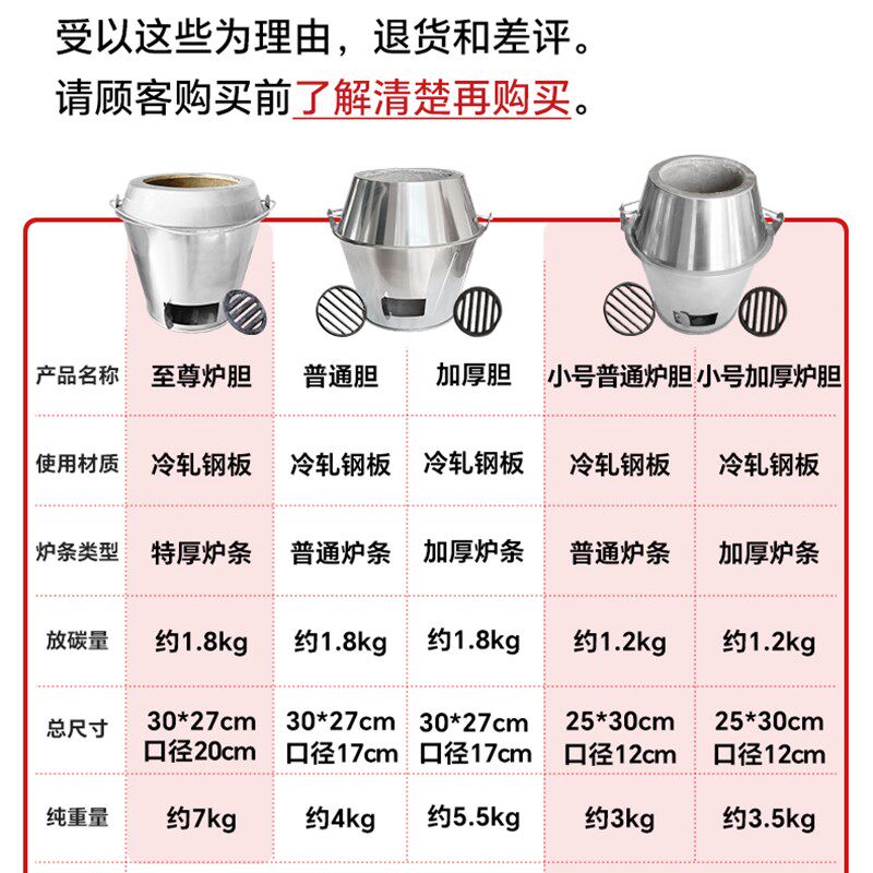 庆源烤炉烤鸭炉炉胆木炭炉胆烧鸭炉加厚通用内胆烧鹅耐高温炉胆