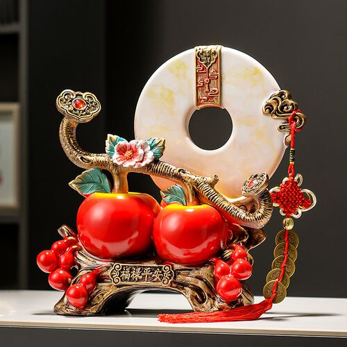 高级感柿子吉祥蕴意家居装饰品 前台高颜值家用入门玄关搭配摆件