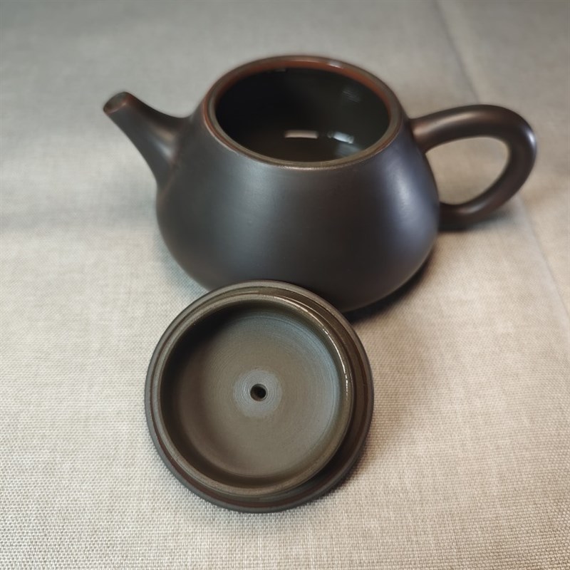 广西钦州坭兴陶原矿纯手工茶壶素身泡茶壶非紫砂建水陶手拉坯石瓢