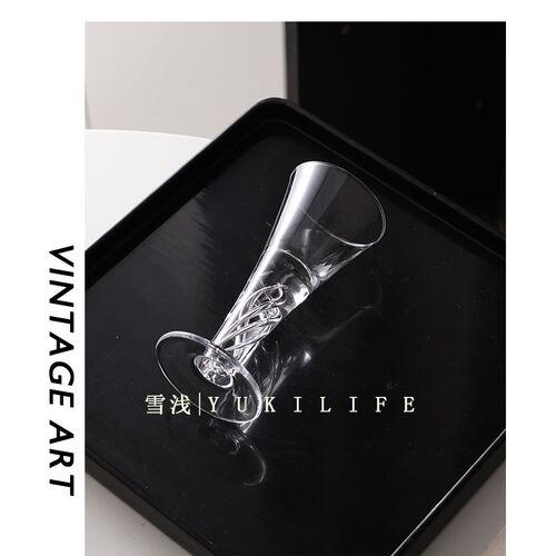 Yuki雪浅中古玻璃杯 纯手作水晶内绕丝小杯清酒杯创意酒杯vintage