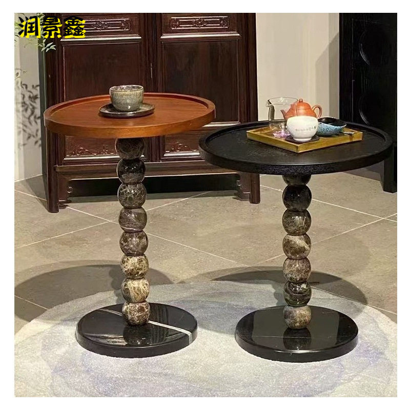 批发创意石头小边茶桌角几仿古落地家居室内客厅摆件沙发小茶几