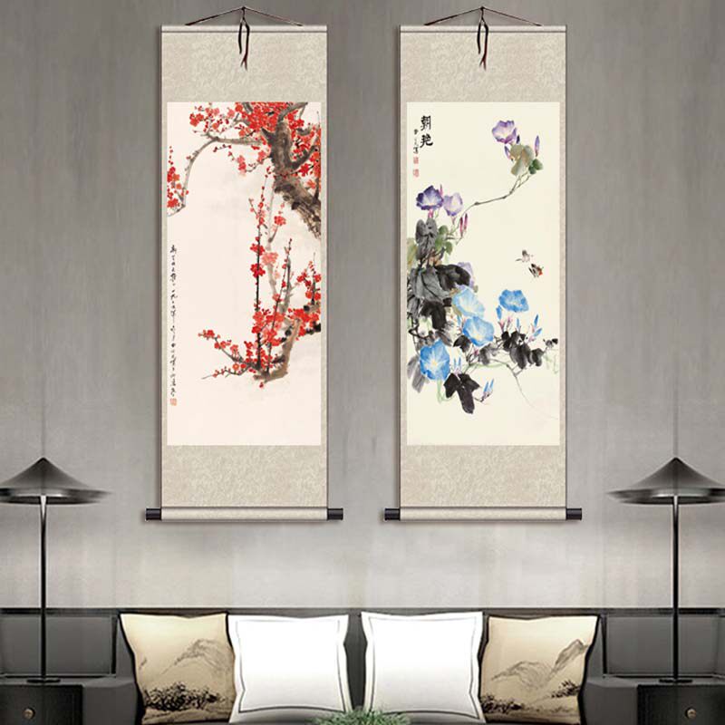 田世光仿古名画复制卷轴客厅书房卧室装饰花鸟画挂画茶楼装饰字画