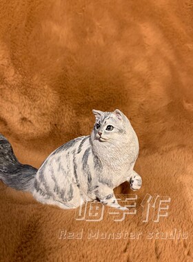 手工定制猫咪石膏英短美短布偶猫桌面摆件去世宠物留念纪念摆件