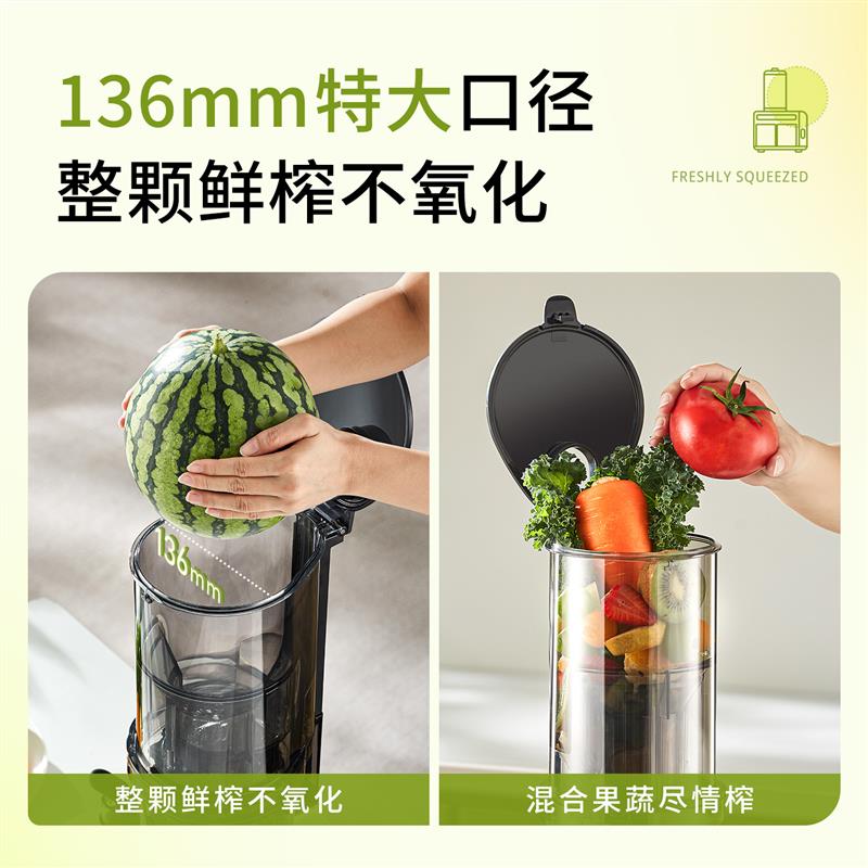 摩动榨汁机汁渣分离原汁机家用全自动渣汁慢磨大口径易清洗果汁机