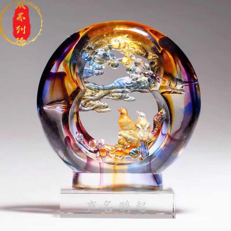 威法尔德喜鹊幸福的眉釉饰品雕刻定制礼品,婚礼礼品,创意装饰礼品