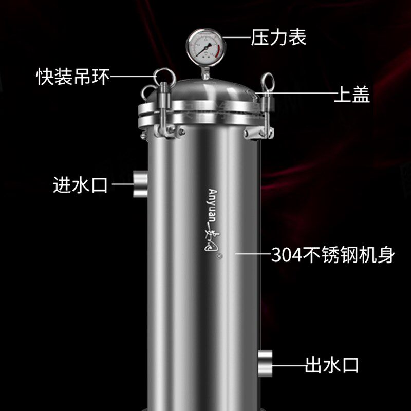 不锈钢前置过滤器初级宾馆酒店井水工业厂油污河水净水器DN65 100