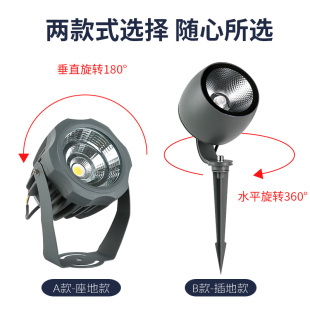 led射灯户外防水投光照树灯室外景观庭院草坪花园插地射树照明灯