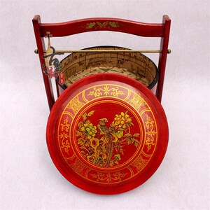 仿古装食盒结婚庆陪嫁妆红色复古代饭盒送餐手提篮子多层道具红色