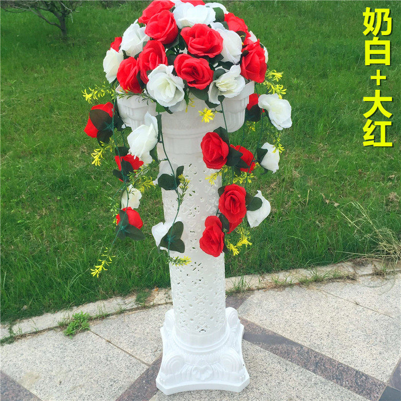 新款绢花路引婚庆道具罗马柱婚礼花开业庆典活动花篮婚礼布置花柱